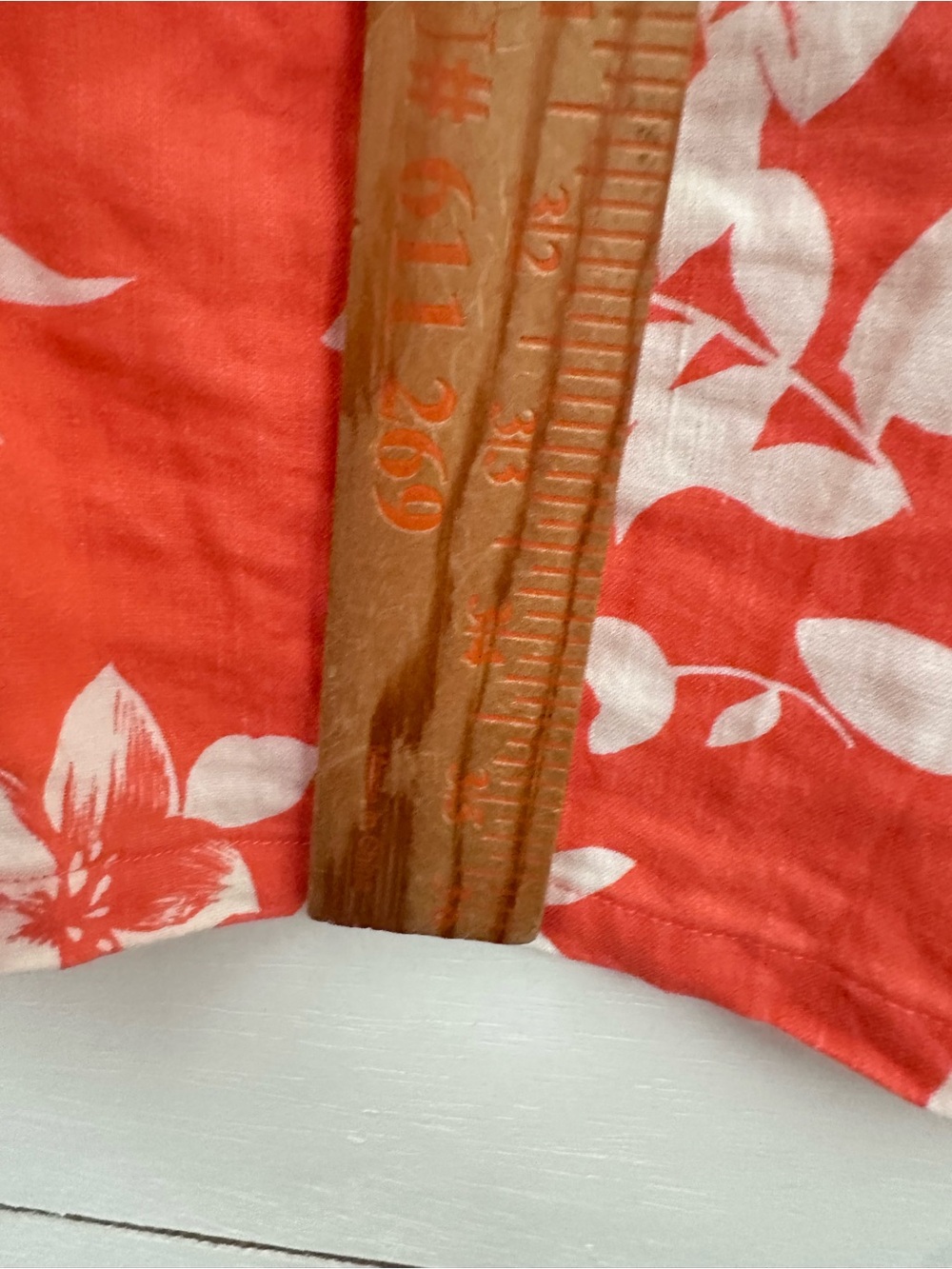 Tommy Bahama XS orange-white tropical floral linen button down sleeveless dress - Picture 11 of 12
